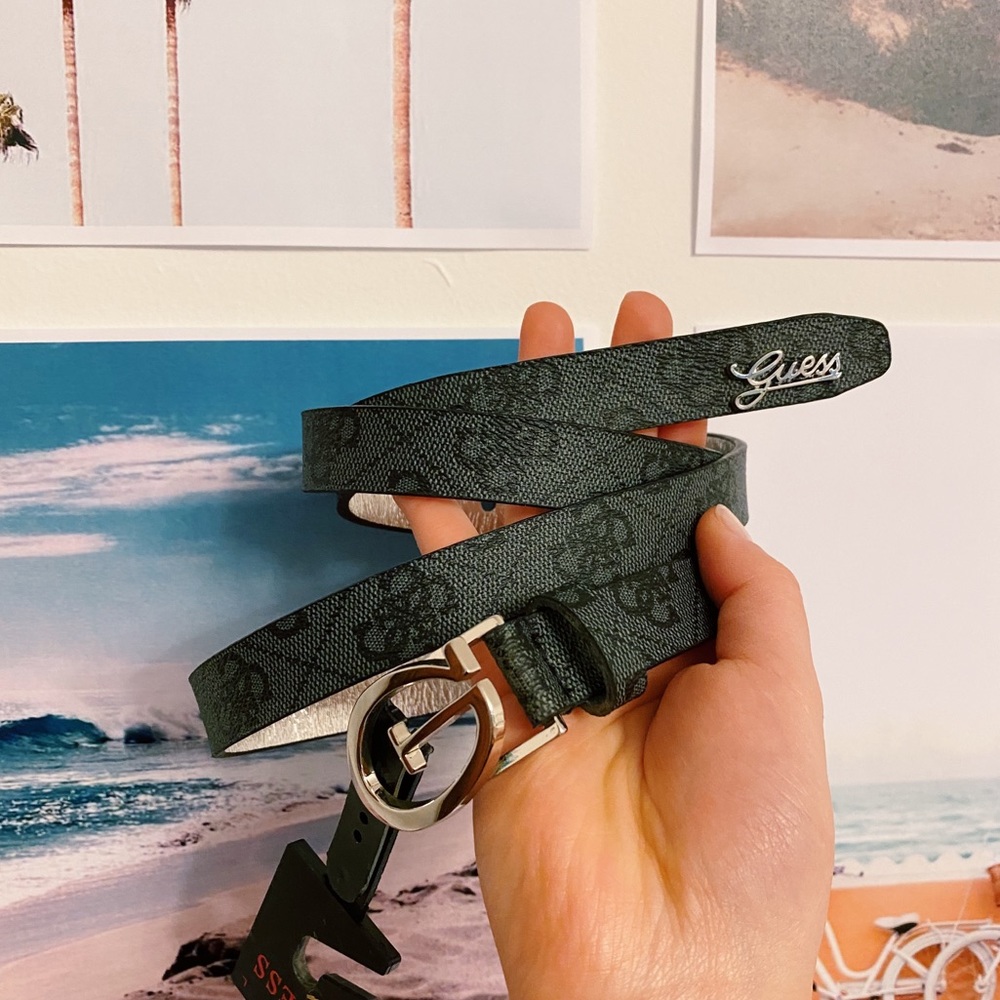 *NWT* Guess Patterned Thin Belt Grey